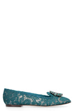 Load image into Gallery viewer, Lace ballet flats with embellished appliqué
