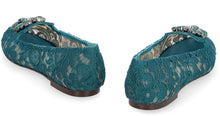 Load image into Gallery viewer, Lace ballet flats with embellished appliqué
