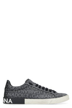 Load image into Gallery viewer, Portofino leather and fabric low-top sneakers
