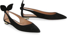 Load image into Gallery viewer, Bow Tie Ballet suede ballet flats
