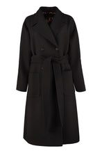 Load image into Gallery viewer, Virgin wool double-breasted coat
