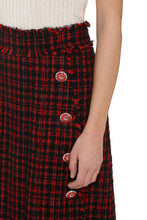 Load image into Gallery viewer, Embellished button tweed skirt
