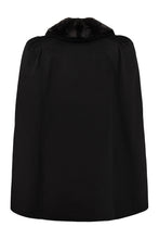 Load image into Gallery viewer, Fur collar wool cape coat
