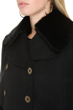 Load image into Gallery viewer, Fur collar wool cape coat
