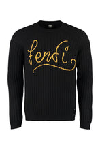 Load image into Gallery viewer, Logo print ribbed knit pullover
