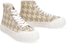 Load image into Gallery viewer, Palm Dogstooth canvas high-top sneakers
