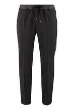 Load image into Gallery viewer, Wool-blend trousers with drawsting waist
