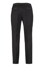 Load image into Gallery viewer, Wool-blend trousers with drawsting waist
