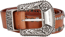 Load image into Gallery viewer, Lace studded leather belt

