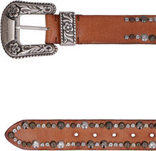 Load image into Gallery viewer, Lace studded leather belt
