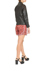 Load image into Gallery viewer, Leather biker jacket with studs
