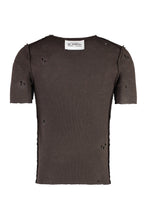 Load image into Gallery viewer, Worn-out details knit t-shirt
