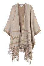 Load image into Gallery viewer, Wool cape coat with jacquard logo
