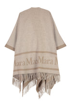 Load image into Gallery viewer, Wool cape coat with jacquard logo
