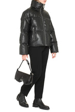 Load image into Gallery viewer, Faux leather down jacket

