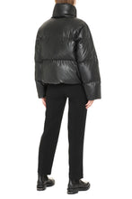 Load image into Gallery viewer, Faux leather down jacket
