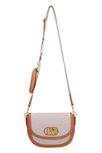 Load image into Gallery viewer, Leather and canvas crossbody bag
