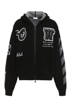 Load image into Gallery viewer, Varsity knitted full zip hoodie
