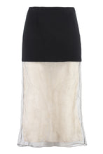 Load image into Gallery viewer, Wool skirt with mesh inserts
