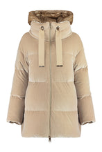 Load image into Gallery viewer, Hooded full-zip down jacket
