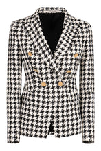 Load image into Gallery viewer, Houndstooth double breast blazer
