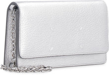 Load image into Gallery viewer, Metallic leather wallet on chain
