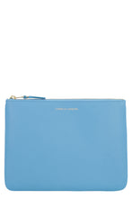 Load image into Gallery viewer, Logo detail flat leather pouch
