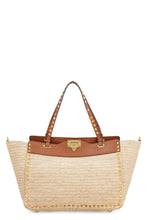 Load image into Gallery viewer, Valentino Garavani - Rockstud raffia tote bag
