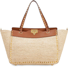 Load image into Gallery viewer, Valentino Garavani - Rockstud raffia tote bag
