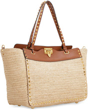 Load image into Gallery viewer, Valentino Garavani - Rockstud raffia tote bag
