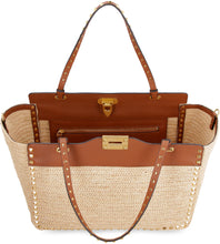 Load image into Gallery viewer, Valentino Garavani - Rockstud raffia tote bag
